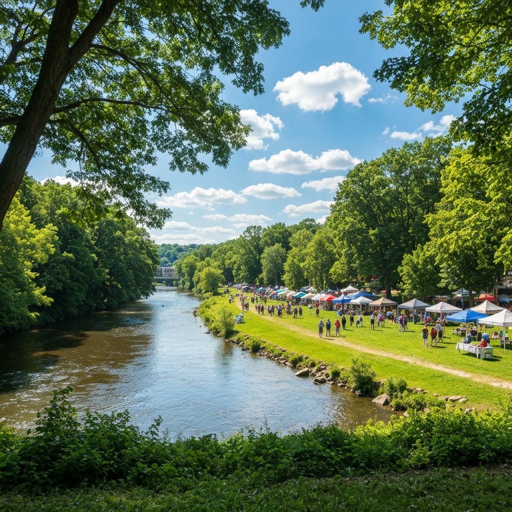 Riverside Jam riverfront setting